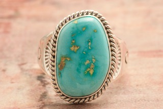 Genuine Battle Mountain Turquoise Sterling Silver Native American  Ring